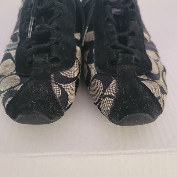 COACH NEW YORK Women's Shoes Remonna Size 6B Canvas Monogram w/ Suede Upper - Picture 8 of 13